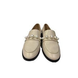 Stuart Weitzman Goldie Loafers with Pearl Embellishments